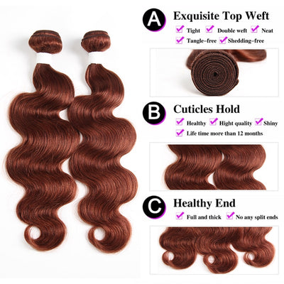 Brown Auburn Human Hair Bundles