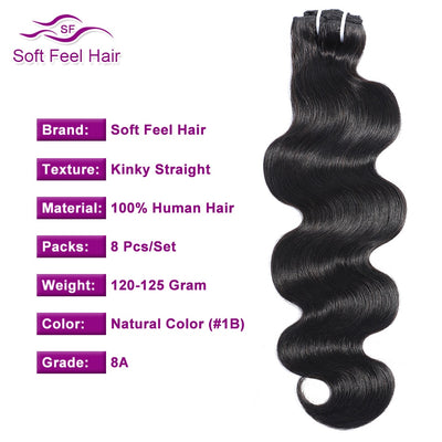 Brazilian Body Wave Clip In Human Hair Extensions