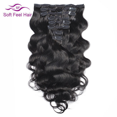 Brazilian Body Wave Clip In Human Hair Extensions