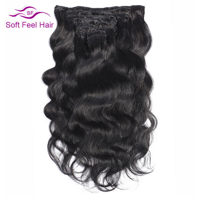 Brazilian Body Wave Clip In Human Hair Extensions