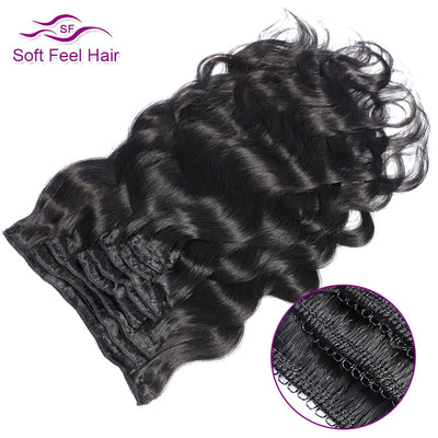 Brazilian Body Wave Clip In Human Hair Extensions