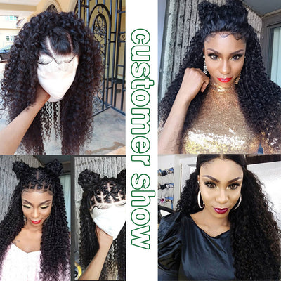 kinky curly 2/4 bundles with closure human hair
