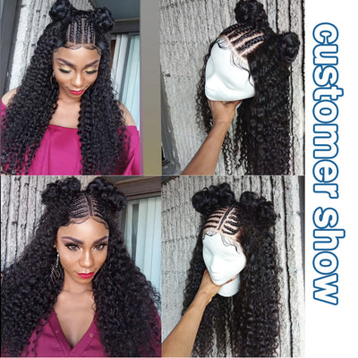 kinky curly 2/4 bundles with closure human hair