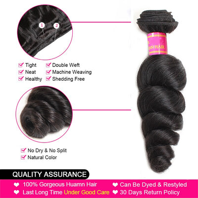 Peruvian Loose Wave Hair Bundles With Closure