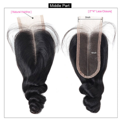 Peruvian Loose Wave Hair Bundles With Closure