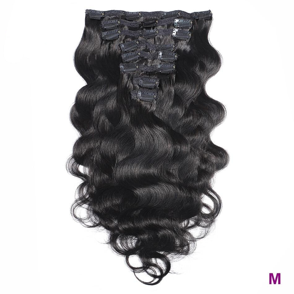 Brazilian Body Wave Clip In Human Hair Extensions