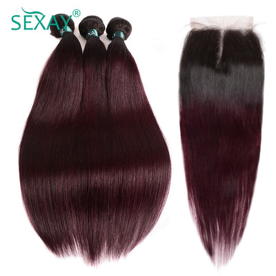 Human Hair 3 Bundles With Closure
