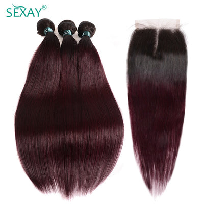 Human Hair 3 Bundles With Closure
