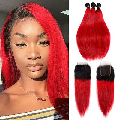 Human Hair 3 Bundles With Closure