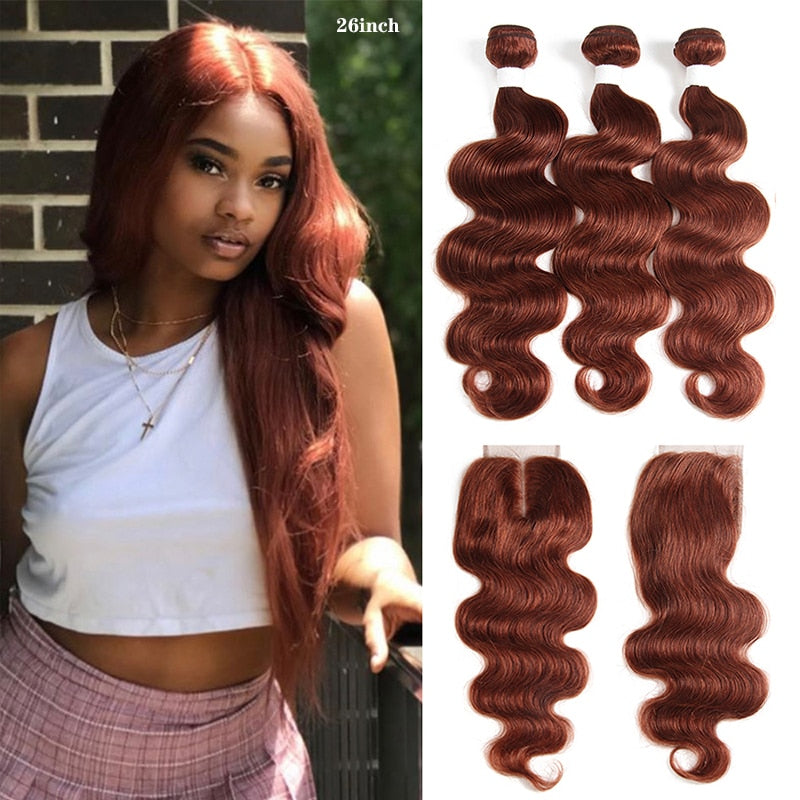Brown Auburn Human Hair Bundles